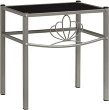 vidaXL Sängbord grå och svart 42,5x33x44,5 cm metall och glas