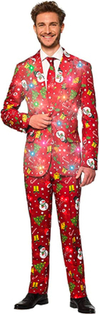 Suitmeister Christmas Red Icons Light Up Kostym - XX-Large