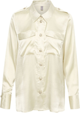 Cusanne Goldbutton Shirt Tops Shirts Long-sleeved Cream Culture
