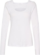 "Jillkb Cut Out Tee Tops T-shirts & Tops Long-sleeved White Karen By Simonsen"