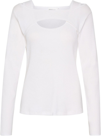 Jillkb Cut Out Tee Tops T-shirts & Tops Long-sleeved White Karen By Simonsen