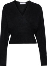 Mohair Cross-Over Sweater Pullover Svart Cathrine Hammel*Betinget Tilbud