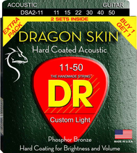 DR Strings DSA-2/11 Dragon skin western-guitar-strenge, 011-050 (2-sæt)