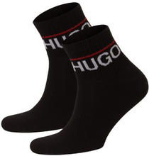 HUGO Strømper 2P Label Rib Short Socks Sort Str 39/42