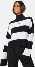Calvin Klein Jeans Label Chunky Sweater 0GO CK Black/Whi Str S