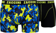 Zaccini boxershort 2-pack blue camo, black and lime