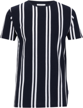 Striped Piqué Tee S/S Tops T-shirts Short-sleeved Blue Lindbergh