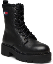 Tjw Urban Boot Tumbled Ltr Wl Shoes Boots Ankle Boots Laced Boots Black Tommy Hilfiger