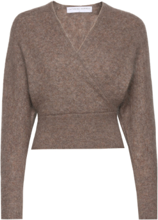Mohair Cross-Over Sweater Pullover Brun Cathrine Hammel*Betinget Tilbud