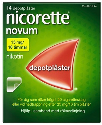 Nicorette Novum depotplåster 15 mg/16 timmar 14 st