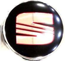 Black/Silver/Red Seat Wheel Center Cap Hub Badge 56mm 1 PCS For Ibiza Leon