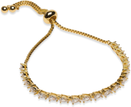 Carissa Chrystal Bangle Golden Clear Accessories Jewellery Bracelets Chain Bracelets Gull Pipol's Bazaar*Betinget Tilbud