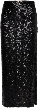 Sequins Skirt Lang Nederdel Black By Ti Mo