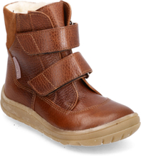Boots - Flat - With Velcro Vinterstøvler Med Burrebånd Brown ANGULUS