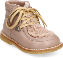 Boots - Flat - With Laces Boots Støvler Pink ANGULUS
