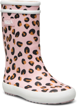 Ai Lolly Pop Play3 Leopard 2 Shoes Rubberboots High Rubberboots Pink Aigle