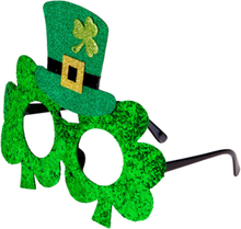 St. Patricks Glittrande Skämtglasögon med Hatt