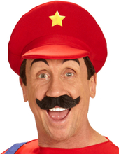 Rød Mario Inspirert Hatt med Stjerne