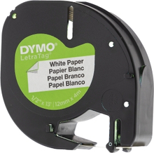 Dymo Tape LetraTag papier 12mmx4m wit S0721510 Replace: N/A