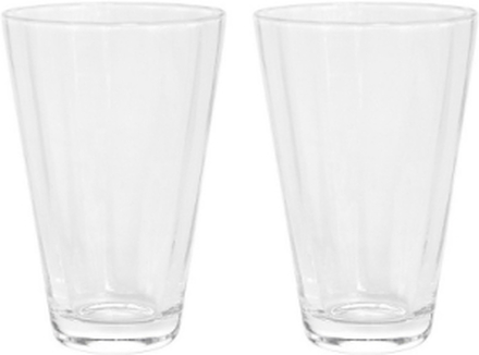 Yuka Groove Glass - Pack Of 2 Home Tableware Glass Drinking Glass Nude OYOY Living Design