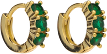 Carissa Chrystal Earring Golden Green Accessories Jewellery Earrings Hoops Grønn Pipol's Bazaar*Betinget Tilbud