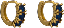 Carissa Chrystal Earring Golden Blue Accessories Jewellery Earrings Hoops Blå Pipol's Bazaar*Betinget Tilbud
