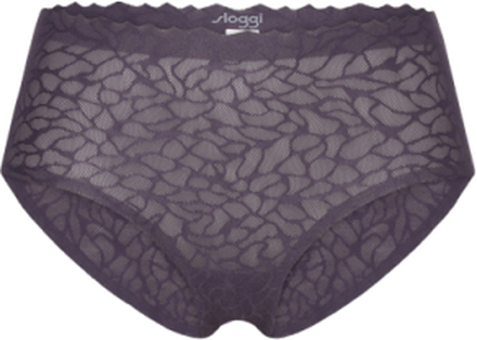 Sloggi Zero Feel Lace 2.0 High Waist Lingerie Panties High Waisted Panties Purple Sloggi