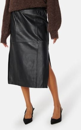 SELECTED FEMME Fianna HW Midi Leather Skirt Black 36