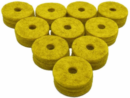 Ahead Yellow Natural Wool Cymbal Felts(10 pack)