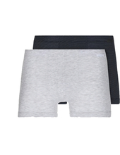 Schiesser 2-pack boxershorts xpress - grijs/donker blauw