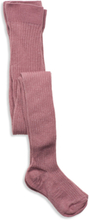 Tights 1P Bag Wool Rib Socks & Tights Tights Rosa Lindex*Betinget Tilbud