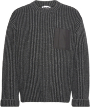 "Heavy Rib-Knit Sweater Designers Knitwear Round Necks Black Hope"