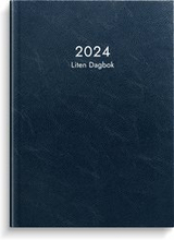 Kalender 2024 Liten Dagbok blått konstläder