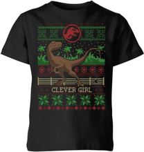 Jurassic Park Clever Girl Kids' Christmas T-Shirt - Black - 3-4 Jahre