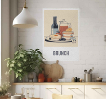 Poster van tekst brunch en brunch eten