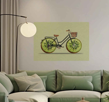 Poster van kiwi fiets groen