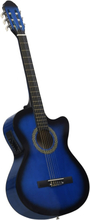 vidaXL Western klassisk cutaway gitar med equalizer 6 strenger blå