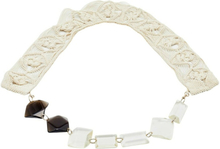 Marni Off-White Macramé Beads uttalelse halskjede