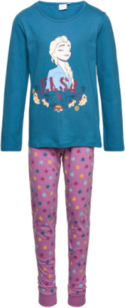 Pyjalong Imprime Pyjamas Sett Multi/mønstret Frost*Betinget Tilbud