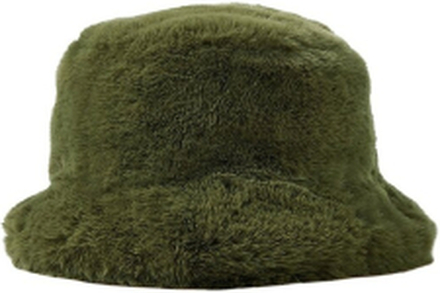 Khaki Accessorize Luxe Faux Fur Bucket Hat Acc Casual Fur