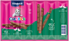 20 + 4 gratis! 24 x 6 g Vitakraft Stick Katzensnacks 144 g - Classic: Ente & Kaninchen