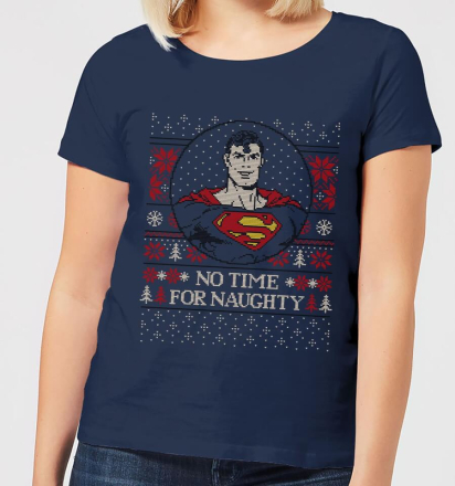 Superman May Your Holidays Be Super Women's Christmas T-Shirt - Navy - XL