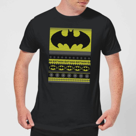 DC Comics Batman Men's Christmas T-Shirt in Black - M