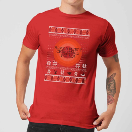 Looney Tunes Knit Men's Christmas T-Shirt - Red - L