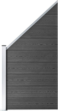 vidaXL Gjerdepanel WPC 95x(105-180) cm svart