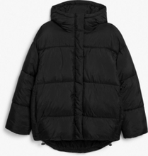 Oversized hooded puffer jacket - Black