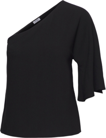 Sue Shoulder Top T-shirts & Tops Short-sleeved Svart Marville Road*Betinget Tilbud