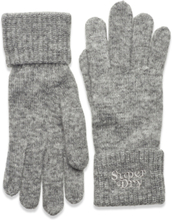Rib Knit Glove Accessories Gloves Finger Gloves Grey Superdry
