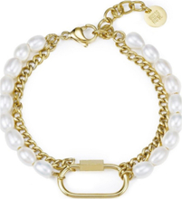 Sienna Pearl Bracelet Silver Accessories Jewellery Bracelets Chain Bracelets Gull Bud To Rose*Betinget Tilbud