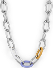 Granada Enamel Necklace Mix Blue/Silver Accessories Jewellery Necklaces Chain Necklaces Silver Bud To Rose